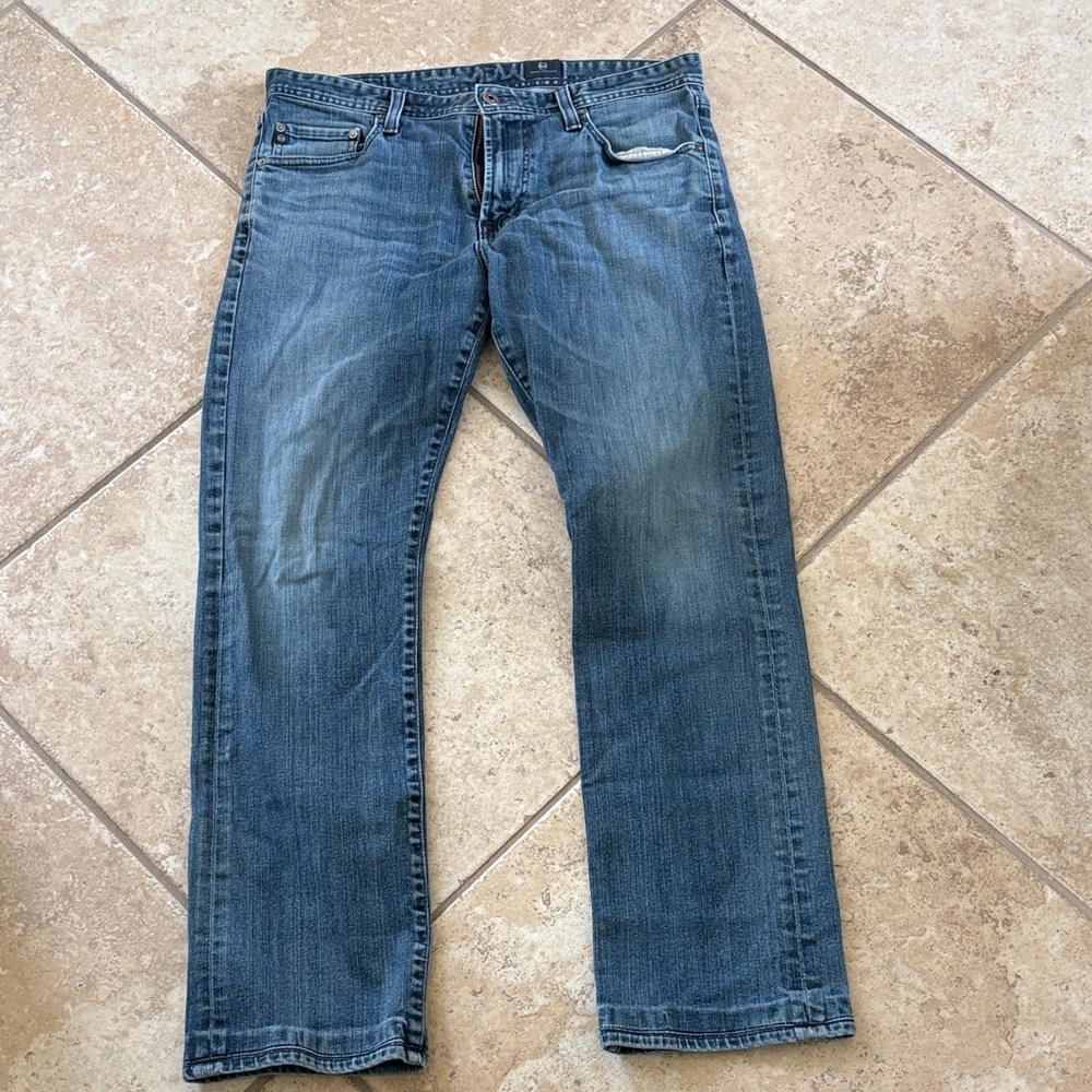 AG Adriano Goldschmied Men's Straight Blue Jeans 34